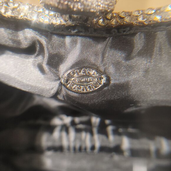 Clara Kasavina Handmade Black Satin & Rhinestone Evening Bag - Picture 6 of 10